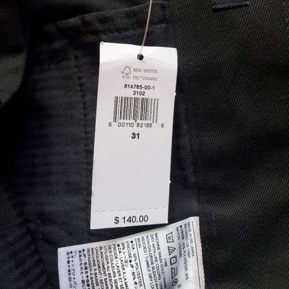 Banana Republic Mens 31x32 Black Modern Classic Plain Weave Trouser Pants RT$140